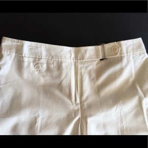 Ann Taylor Cream Long-Legged Lined Pants w/Buckle